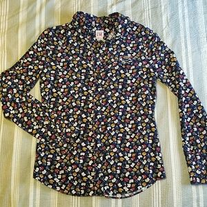 NWOT UNIQUE Lacoste Book Print Corduroy Shirt